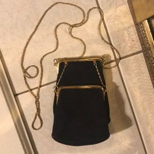 Vintage black velvet bag